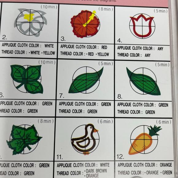 Janome Memory Card 10 Appliqué Series 1992 For Janome 8000 Includes Templates - Picture 7 of 16